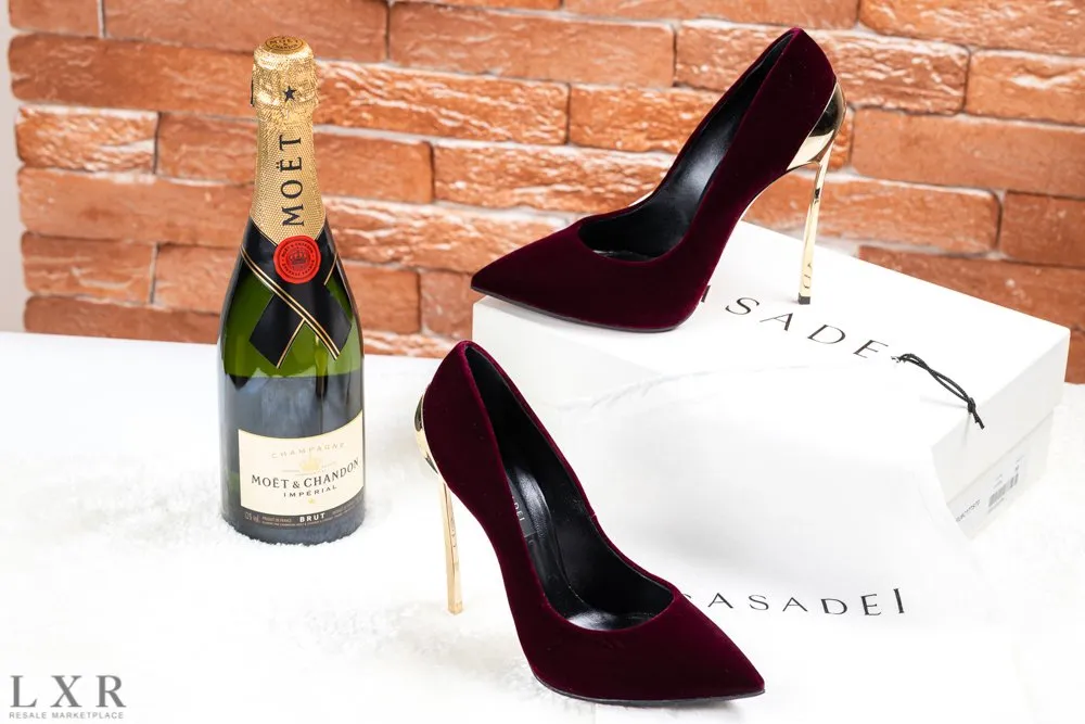 Бархатные туфли CASADEI артикул 91081-8515