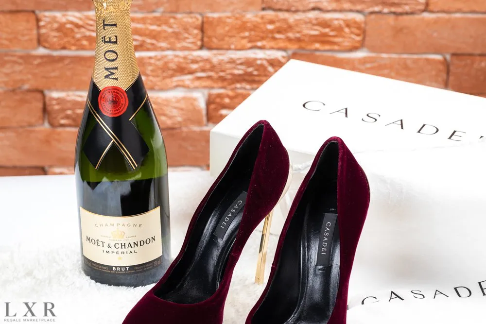 Бархатные туфли CASADEI артикул 91081-8515