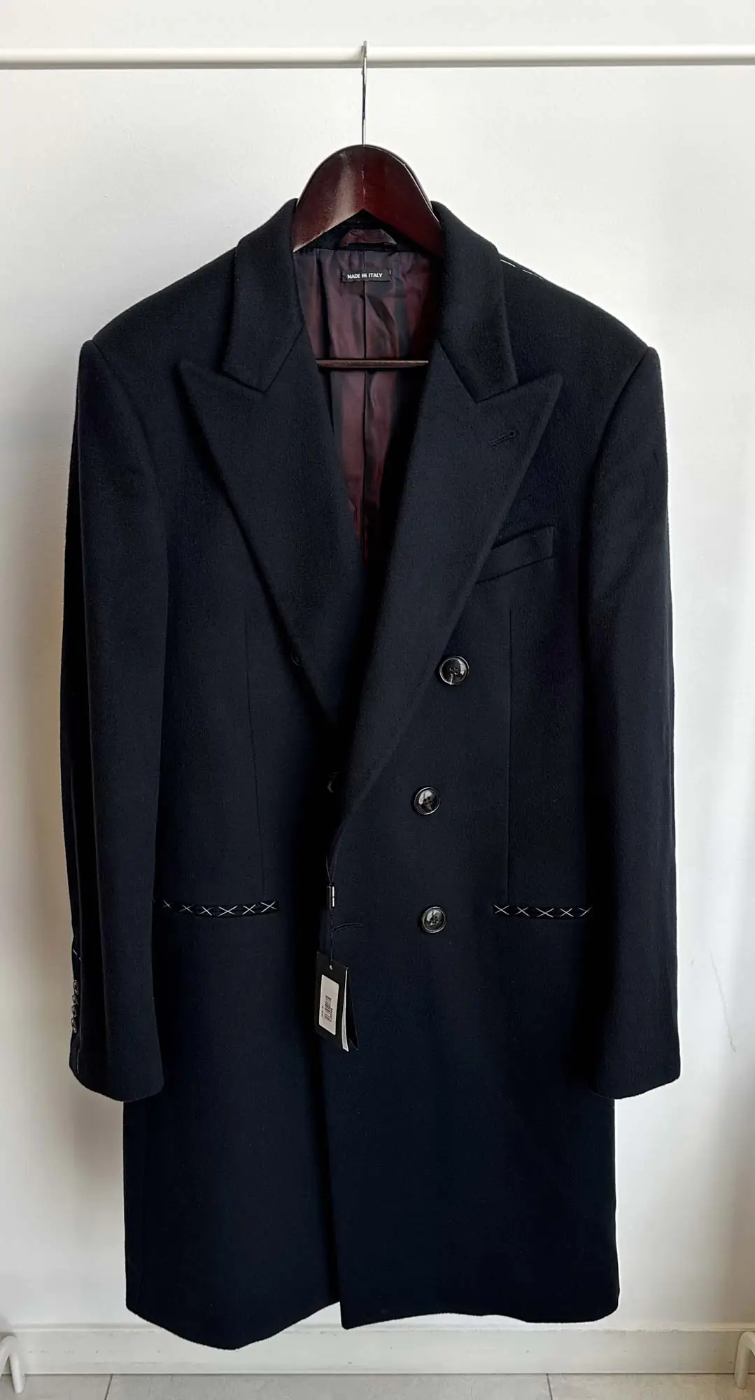 Пальто из шерсти и кашемира GIORGIO ARMANI артикул 0ELC40-0E009