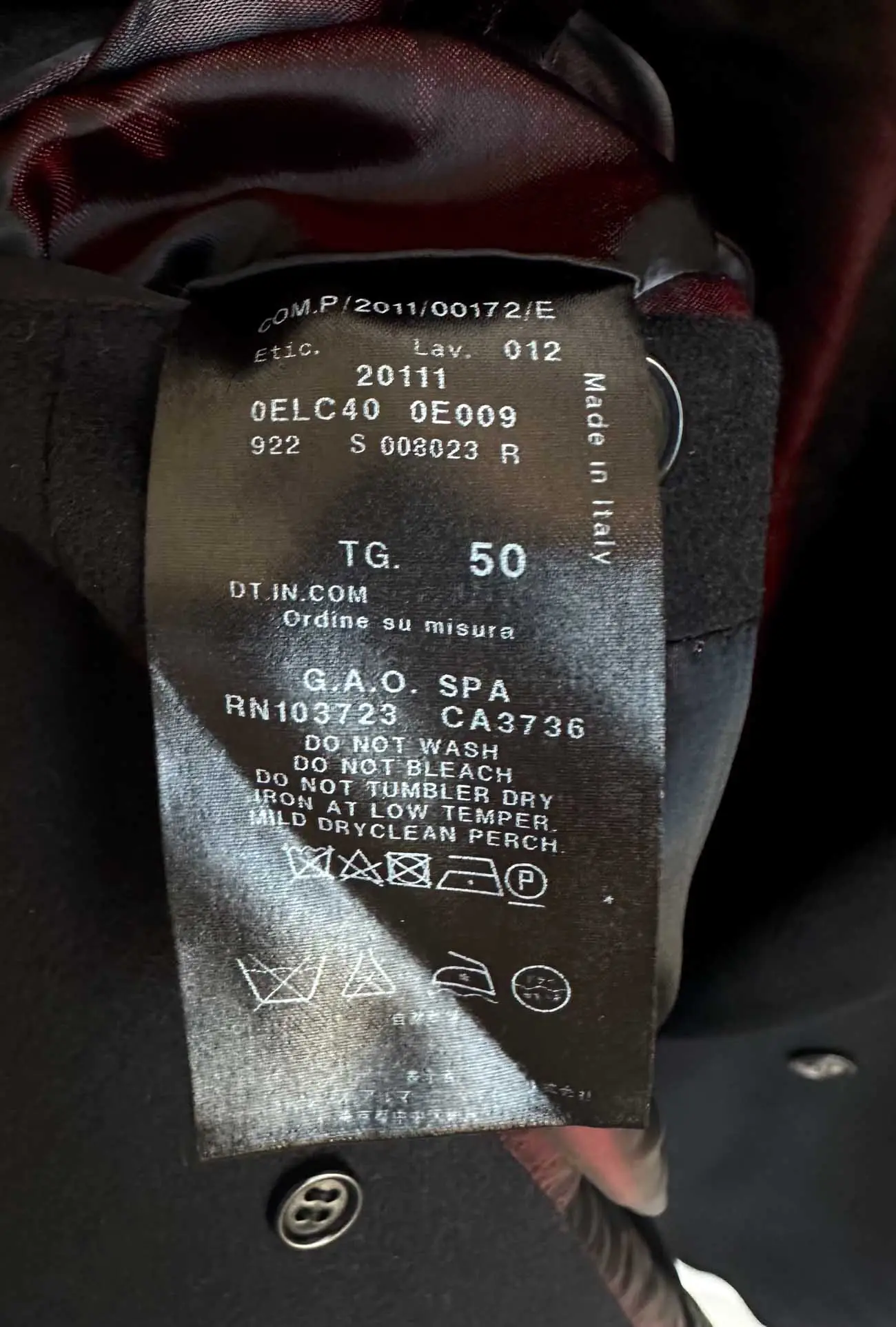 Пальто из шерсти и кашемира GIORGIO ARMANI артикул 0ELC40-0E009